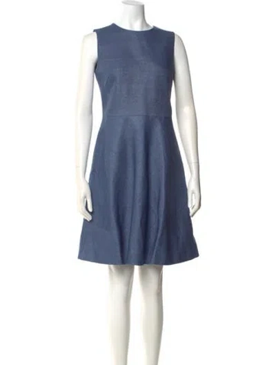 Pre-owned Akris Punto Silk Mini Dress W/ Tags In Blue