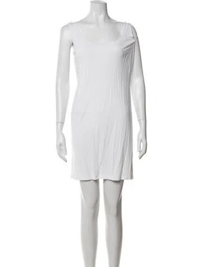Pre-owned Akris Punto Silk Mini Dress In White