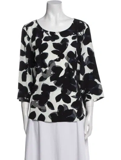 Pre-owned Akris Punto Silk Printed Blouse In Black