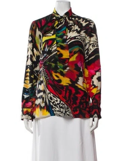 Pre-owned Akris Punto Silk Printed Blouse In Multi