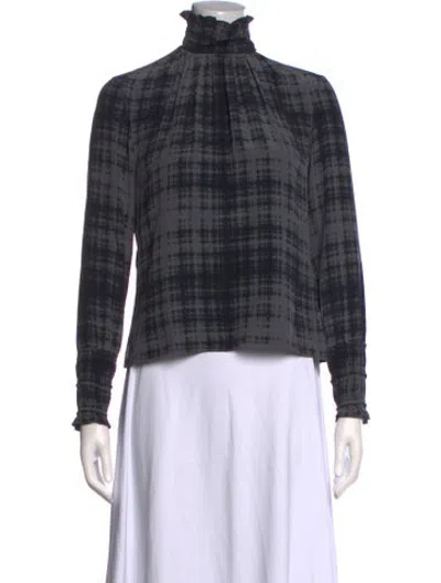Pre-owned Akris Punto Silk Printed Blouse In Multicolor