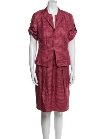 Pre-owned Akris Punto Silk Printed Dress Set In Green