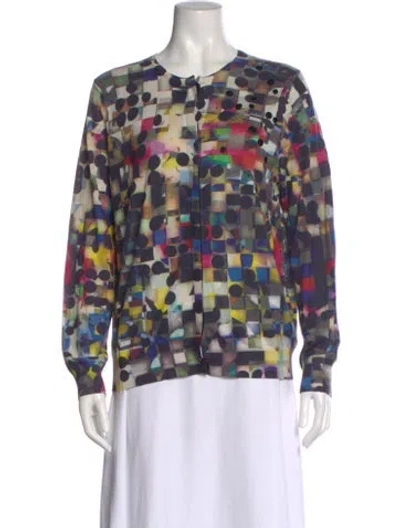 Pre-owned Akris Punto Silk Printed Sweater In Multi
