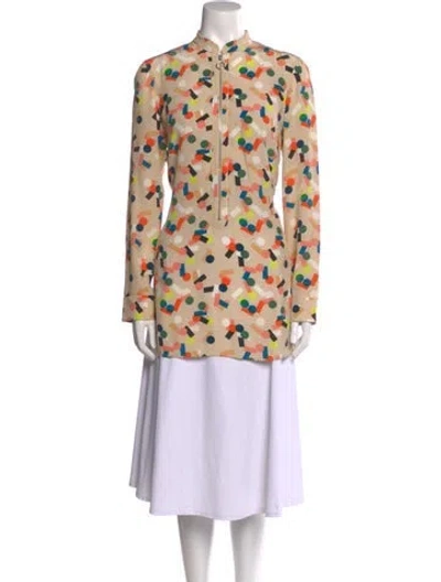 Pre-owned Akris Punto Silk Printed Tunic In Orange