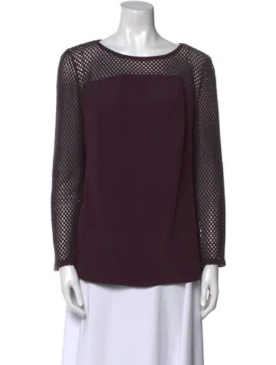 Pre-owned Akris Punto Silk Scoop Neck Blouse In Purple