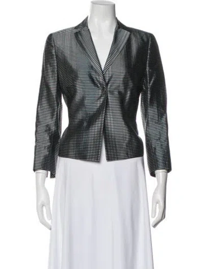 Pre-owned Akris Punto Silk Striped Blazer In Neutral