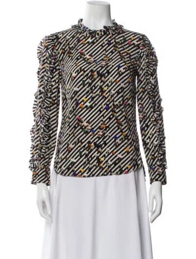 Pre-owned Akris Punto Silk Striped Blouse In Multi