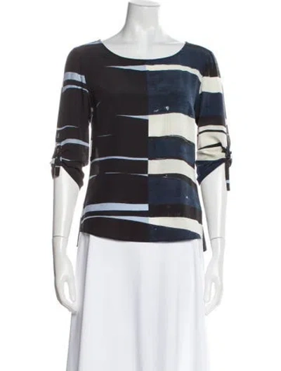 Pre-owned Akris Punto Silk Striped T-shirt In Multi