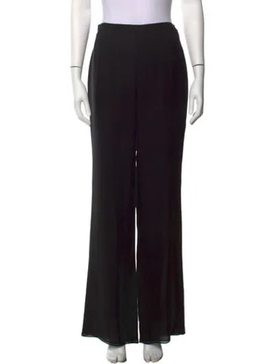 Pre-owned Akris Punto Silk Wide Leg Pants In Black