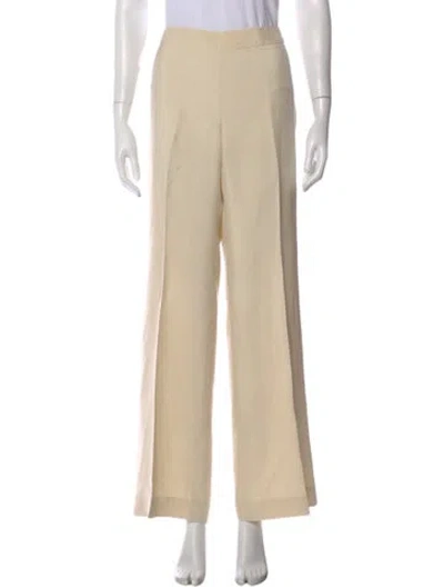 Pre-owned Akris Punto Silk Wide Leg Pants In Neutral