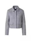 Akris Punto Felted Wool-blend Short Jacket In Silver