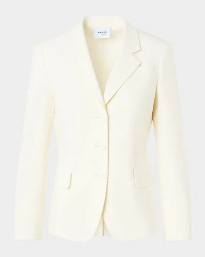 Akris Punto Single-breasted Boyfriend Blazer In White