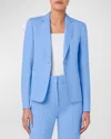 Akris Punto One-button Double Face Wool Blazer In Sky