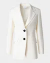 Akris Punto Single-breasted Wool Gabardine Captain Blazer Jacket In Cream