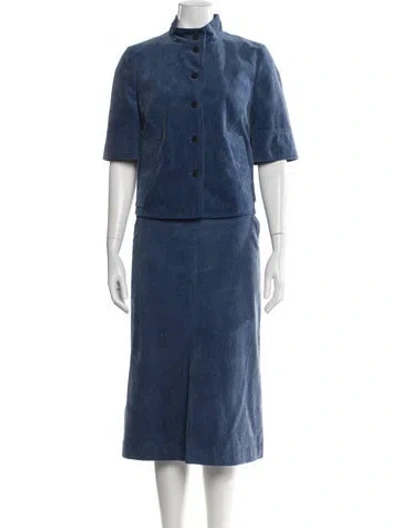 Pre-owned Akris Punto Skirt Suit In Blue