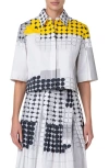 Akris Punto Cotton Gabardine Skyscraper Facade Printed Boxy Blouse In Cream-tin-yellow