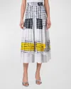 Akris Punto Polka-dot Print Cotton Skirt In Cream-tin-yellow