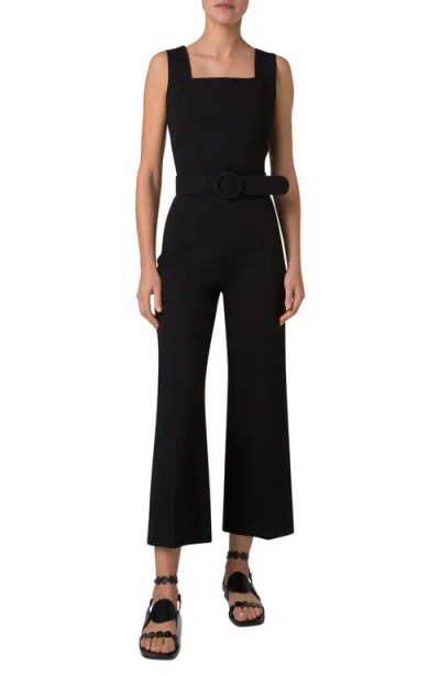 Akris Punto Sleeveless Belted Jumpsuit In Black