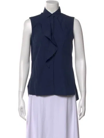 Pre-owned Akris Punto Sleeveless Blouse In Blue
