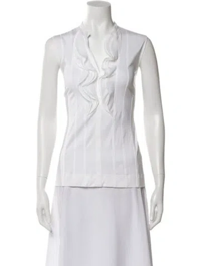 Pre-owned Akris Punto Sleeveless Blouse In White