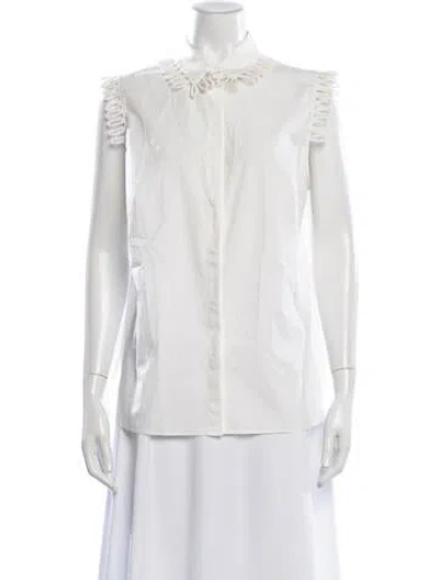 Pre-owned Akris Punto Sleeveless Blouse In White