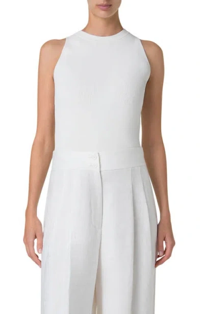 Akris Punto Sleeveless Body-con Knit Top In Cream