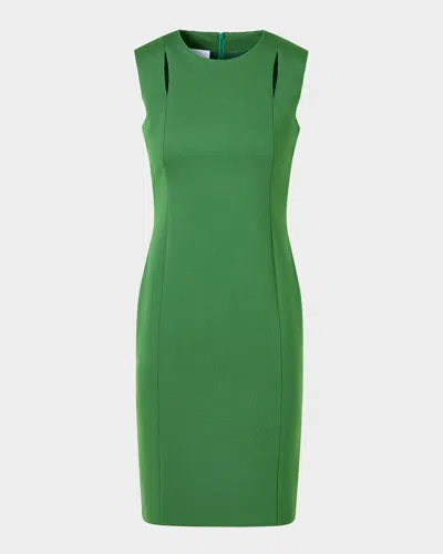 Akris Punto Sleeveless Chest-cutout Viscose Jersey Pencil Dress In Green