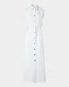 Akris Punto Sleeveless Cotton-stretch Denim Midi Shirtdress