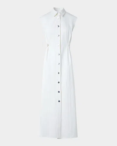 Akris Punto Sleeveless Cotton-stretch Denim Midi Shirtdress