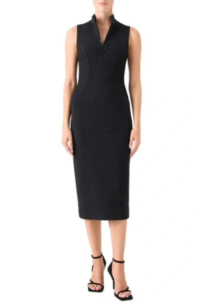 Akris Punto Sleeveless Ottoman Knit Sheath Dress In Black