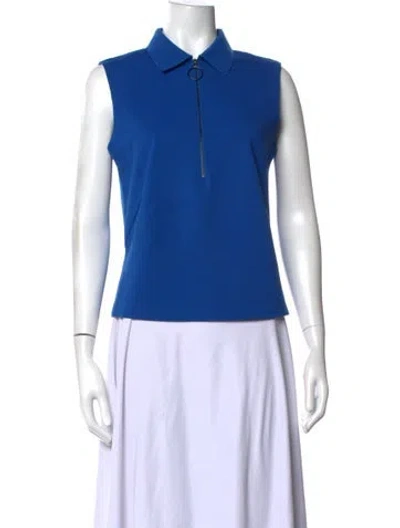 Pre-owned Akris Punto Sleeveless Polo In Blue