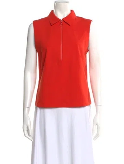 Pre-owned Akris Punto Sleeveless Polo In Orange