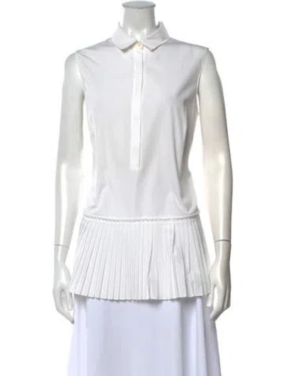 Pre-owned Akris Punto Sleeveless Polo In White