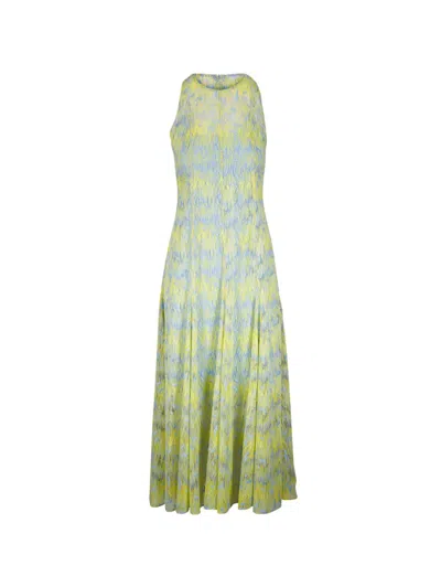 Akris Punto Sleeveless Print Midi Dress In Green