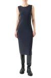 Akris Punto Sleeveless Stretch Virgin Wool Tube Dress In Blue