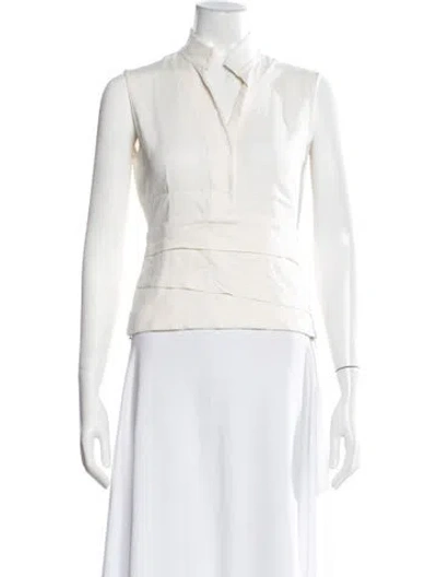 Pre-owned Akris Punto Sleeveless Top In White