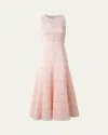 Akris Punto Sleeveless Tweed Organzino Midi Dress In Pale Pink-multicolor