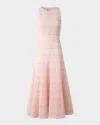 Akris Punto Sleeveless Tweed Organzino Midi Dress In Pale Pink-multicolor