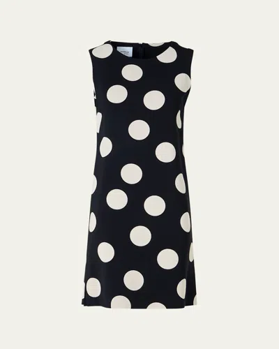Akris Punto Sleeveless Xl Polka Dot Shift Dress In Multi