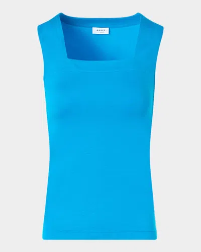 Akris Punto Square-neck Sleeveless Top In Blue