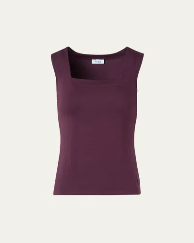 Akris Punto Square-neck Stretch Jersey Top In Red