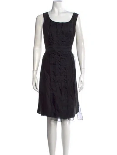 Pre-owned Akris Punto Square Neckline Knee-length Dress In Black