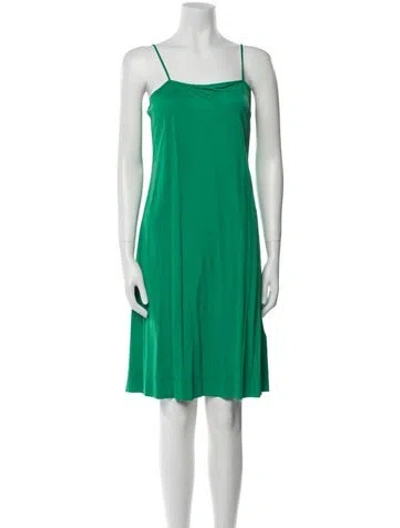 Pre-owned Akris Punto Square Neckline Knee-length Dress In Green