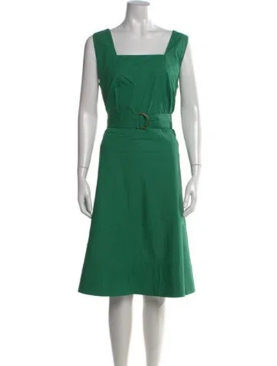 Pre-owned Akris Punto Square Neckline Knee-length Dress In Green