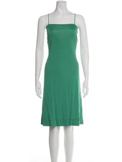 Pre-owned Akris Punto Square Neckline Knee-length Dress In Green