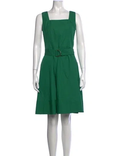 Pre-owned Akris Punto Square Neckline Knee-length Dress W/ Tags In Green