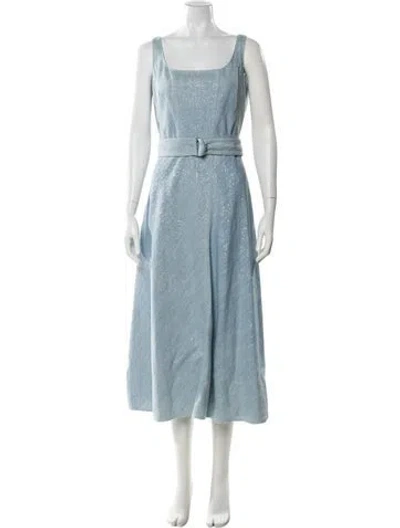 Pre-owned Akris Punto Square Neckline Long Dress In Blue