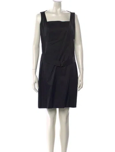 Pre-owned Akris Punto Square Neckline Mini Dress In Black