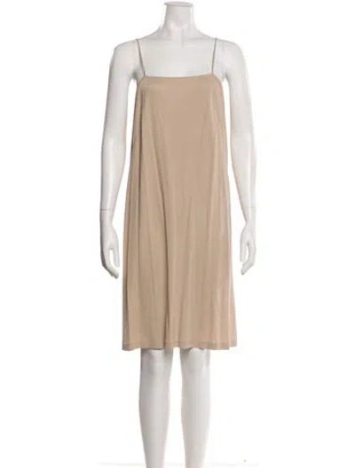 Pre-owned Akris Punto Square Neckline Mini Dress In Neutral