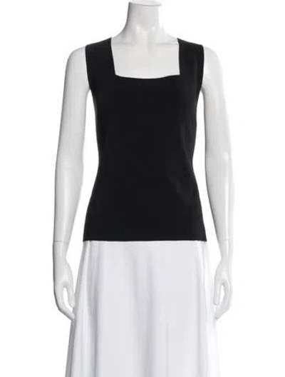 Pre-owned Akris Punto Square Neckline Sleeveless Top In Black